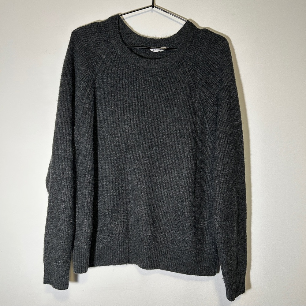 GAP Charcoal Crewneck Sweater Wool Blend